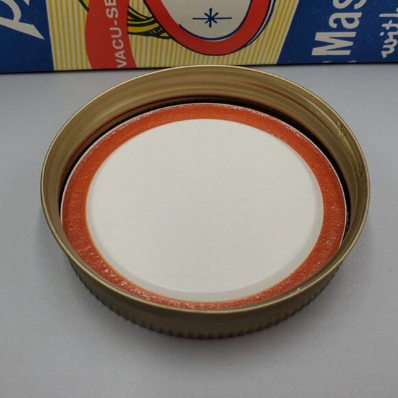 Vintage Ball Mason Caps with Dome Lids Partial Box of 7 plus Extra Kerr Lids - Picture 4 of 8